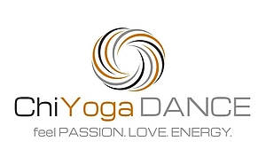 Logo des Chi Yoga Dance - graue, schwarze und braune Bänder sind zu einem Kreis geflochten